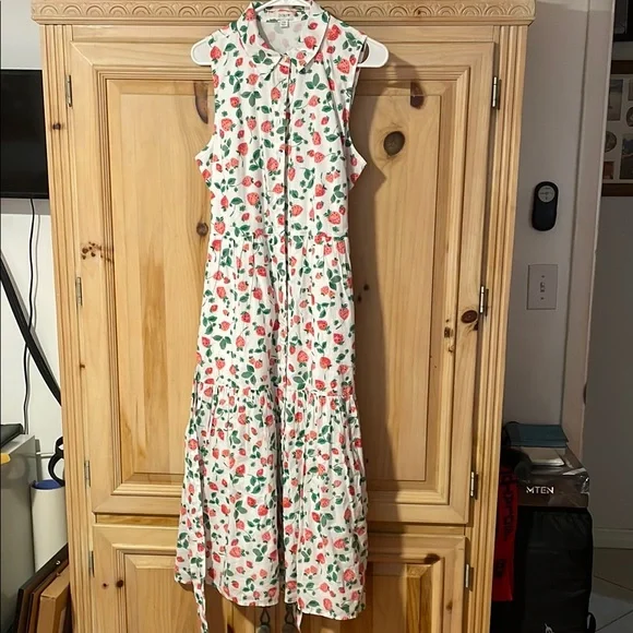 J. Crew Factory | Dresses | J Crew Factory Size Strawberry Print Maxi Dress  | Poshmark